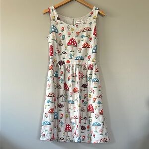 Cath Kidston A-Line Dress Retro‎ Fairytale Mushroom Print Size 8